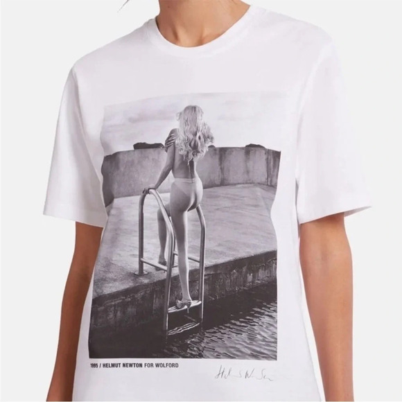 Wolford White Graphic Short Sleeve Tee - Picture 8 of 15